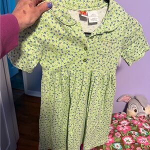 Floral Green Kids Dress